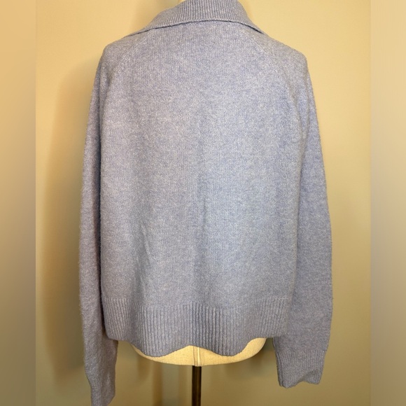 Sz XL Pink Rose periwinkle blue button front collared cardigan sweater very soft - Picture 6 of 8